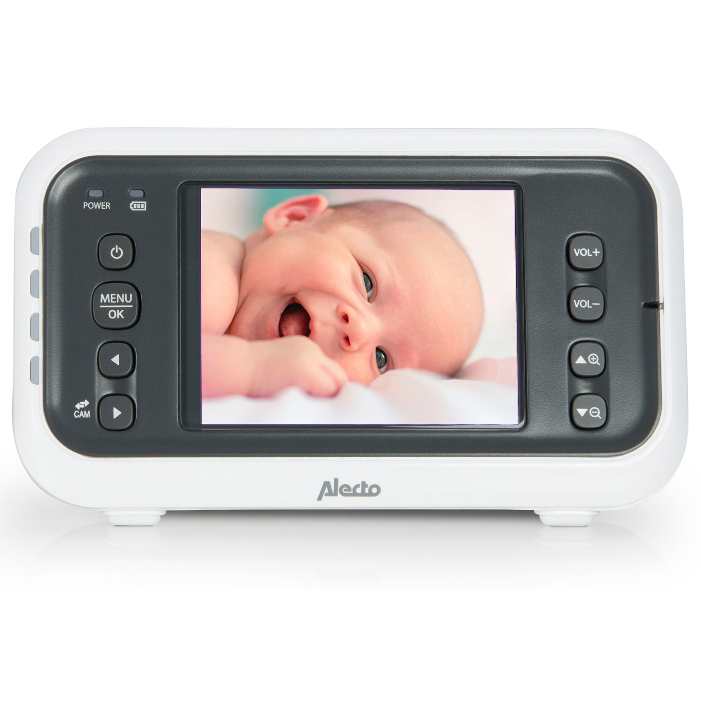 Alecto DVM-77 - Babyphone mit Kamera und 2.8"-Farbdisplay, Weiß/Anthrazit