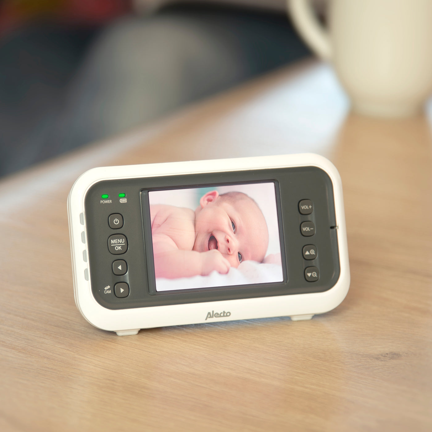 Alecto DVM-77 - Babyphone mit Kamera und 2.8"-Farbdisplay, Weiß/Anthrazit